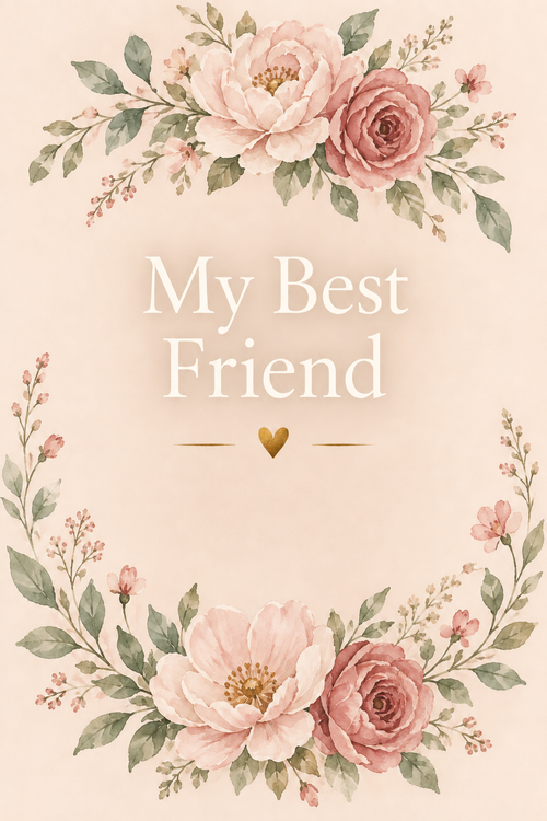 My Best Friend poem cover - soft floral design
